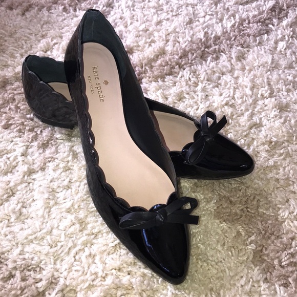 kate spade black flat shoes
